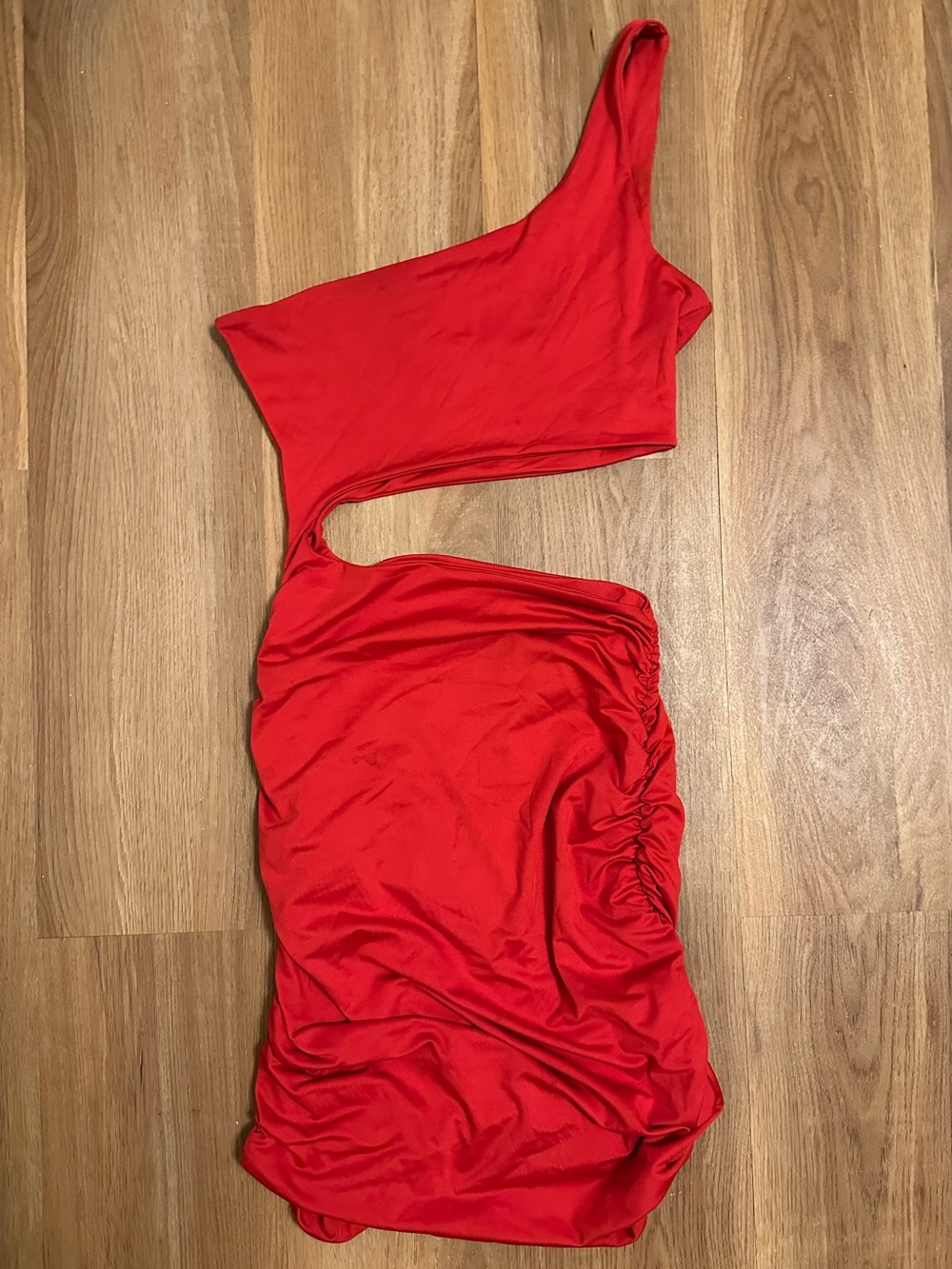 Red One-Shoulder Cutout Women's Mini Dress